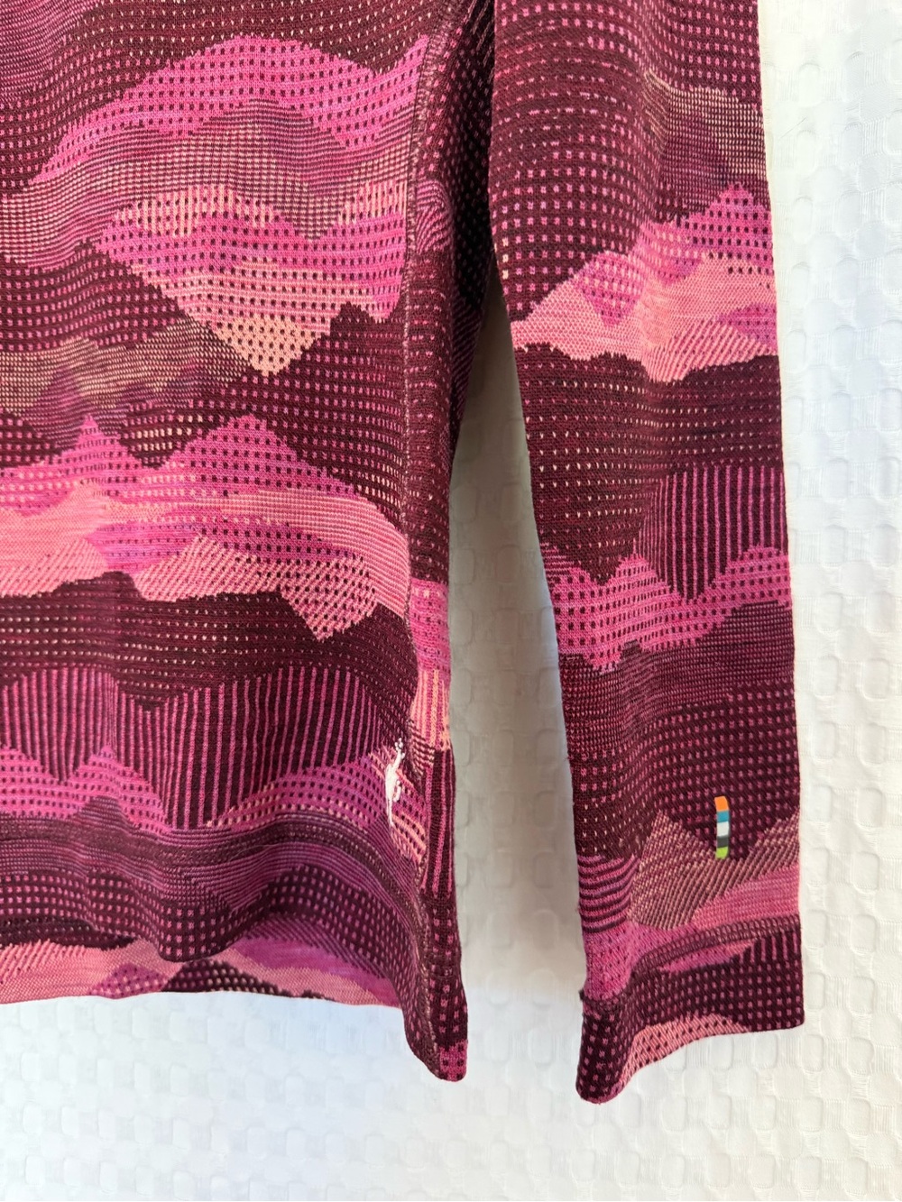 Smartwool Merino 250 Pattern Crew Pink Burgundy 100% Wool Women’s - Picture 3 of 7